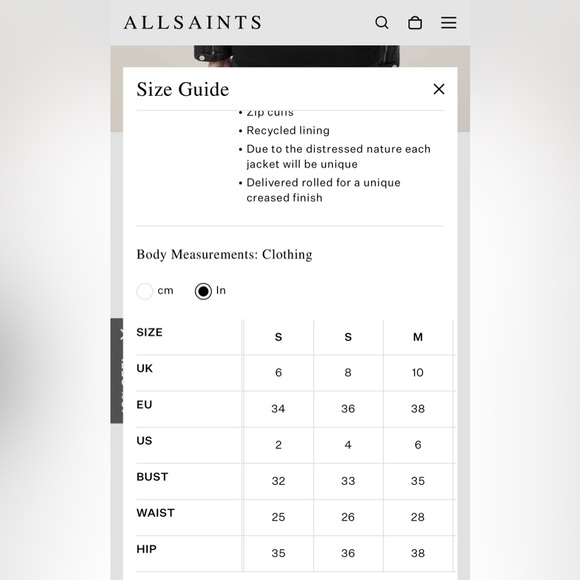 New AllSaints Cargo Distressed Leather Biker Jacket in Black Size 8 - Picture 9 of 9